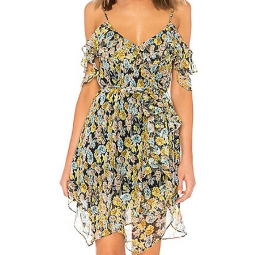 Kendall and Kylie Floral Ruffle Wrap Dress (XS)